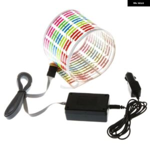 45X11CM 車用 フロントガラス LED サウンドアクティベートイコライザー 車用ネオンELライト 音楽リズムフラッシュランプ ステッカー コントロール ボックス