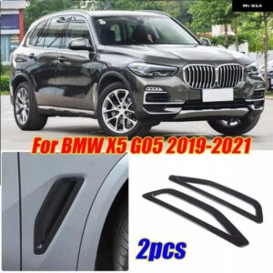 グロスブラックABSフェンダーサイド エアベント アウトレット カバー トリム BMW X5 G05 2019-2021