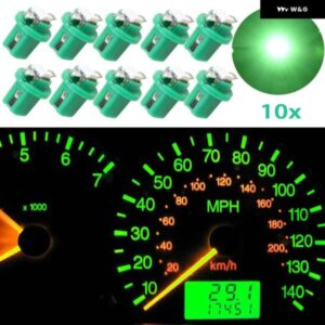 10個 グリーン B8.5D 509T B8.5 LED T5 ランプ自動ウェッジダッシュタコメータースピードメーター電球 ダッシュボード 計器 ライトカー