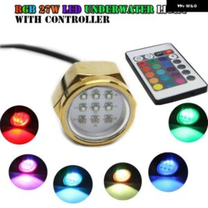 27 ワット IP68 DC 11-28 V RGB LED ライト水中ボートドレンプラグ ライト REAPLACE ボート 1/2インチ ドレンプラグ 明水中ライト