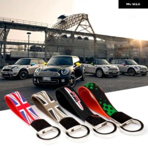 ユニオンジャックゴムキーチェーン リング ホルダー キーホルダー ミニクーパー JCW R50 R53 R55 R56 R61 F56 F57 F60 カントリーマン