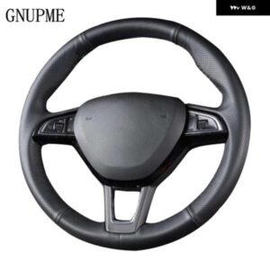 ソフト人工革ステアリング ホイール カバー シュコダ オクタヴィア 2017 ファビア 2016 2017 ラピッド スペースバック 2016 スーパーブ 3 スポーク