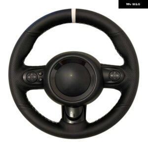 編組 DIY ステアリング ホイール カバー 滑り止め人工革ミニ クーパー ハッチバック R56/R57 クラブマン クラブバン クーペ 3 スポーク