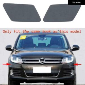自動フロントバンパー ヘッドライト ヘッドランプウォッシャーカバー キャップ VW ティグアン 2013-17 5ND955109A 5ND955110A