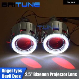 LED エンジェルデビルアイズバイキセノン プロジェクター H4 H7 ヘッドライト レンズ COB DRL ハローレンズ ミニ 2.5 ライトレトロフィット