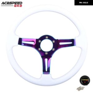 350MM 14インチステアリング ホイール メッキネオフレームABSステアリング ホイール 車とシミュレーションPCゲーム