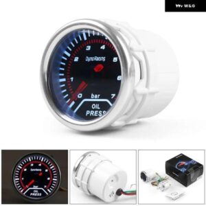 車 2インチ 52MM 油圧ゲージ 0-7BAR センサースモークレンズ オイルプレスゲージメーター TT101949