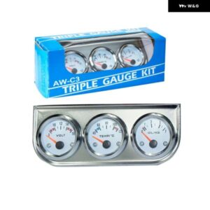 2インチ 52MM トリプルゲージキット水温計 + 電圧計 + 油圧計センサー付きカーメーター TT100895