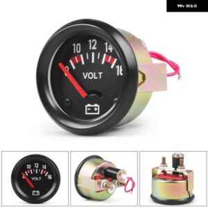 2インチ 52MM マシン式電圧計 8-16V ボルトゲージメーターブラックゲージ計器 TT102440