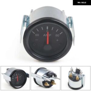 2インチ 52MM 車 60-0-60 電流計ポインター AMP メーター黄色光 AMP ゲージメーターゲージ TT101931