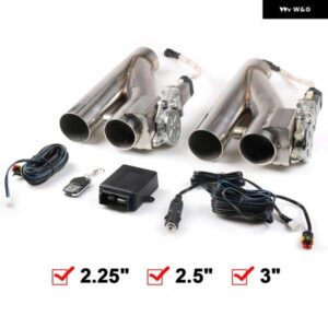 2.25インチ 2.5インチ 3インチ ダブル排気制御バルブ電動 Y パイプ シングルバルブ電気カットアウトキットリモコン付き
