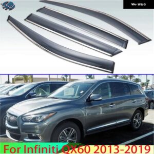 インフィニティ QX60 2013-2019 プラスチック 外装 バイザー ベント シェード ウィンドウ サン レイン ガード ディフレクター 4個 2014-18