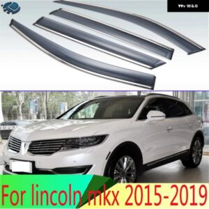 プラスチック ウィンドウ バイザー雨サンバイザーシールド コーブ 4個 リンカーン MKX 2015-19