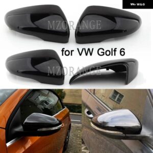 サイドミラー カバー キャップ VW ゴルフ 6 MK6 GTI 2009-2014 バックミラー ハウジングカバー ケースフレームツール黒
