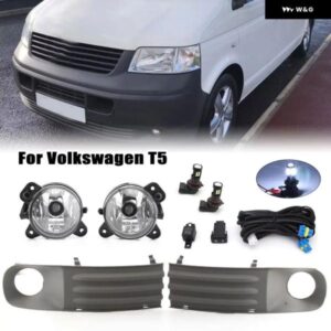 フォグランプ VW トランスポーター T5 マルチバン カラベル 2003-2010 LED フォグライト ブラック フォグランプ カバー グリル配線ハーネス スイッチ キット