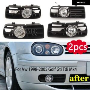 フォグランプ LED ヘッドライト VW ゴルフ 4 MK4 GTI TDI 1997 1998-2006 DRL フォグランプ カバー レーシング グリルランプグリル