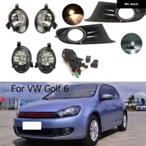 VW MK6 ゴルフ 6 IV カブリオレ LED フォグランプ カバー グリル ベゼル フレーム ハロゲン ドライビング ランプ ヘッドライト カー