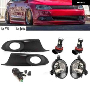 フォグランプ LED VW ジェッタ 6 A6 MK6 2011-14 ヘッドライト フロントバンパー フォグランプ カバー グリルベゼルフレームワイヤー