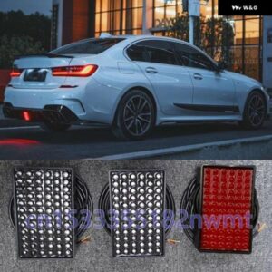 12V F1 スタイル DRL 赤 72 LED リアテールストップフォグ三角ブレーキライトストップ安全ランプ車モーター LED リア テールライト 信号ランプ