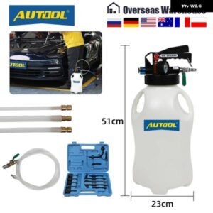 6L/8L エア圧ブレーキブリーダーポンピングフルードポンプキット オイル交換パージタンクチューブ リペア ツール圧力計付き