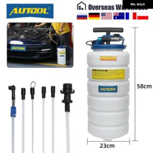 15L エア圧手動ブレーキブリーダー ポンピングフルードポンプキット オイル交換パージタンクチューブ 圧力計付き リペア ツール