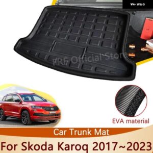 シュコダ KAROQ 2017-23 トランク マットフロアトレイ 防水 ライナーカーゴブーツ ステッカー
