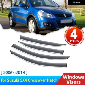 スズキ 4X ディフレクター SX4 クロスオーバーハッチバック 2006 2014 2013 ウィンドウ バイザー フロントガラス 雨 日よけト
