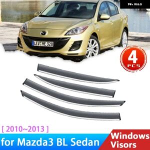 4X フロントガラス MAZDA3 SP25 BL 2010-13 ウィンドウ バイザーサンバイザーディフレクター雨 アイブロウ 日よけトリム
