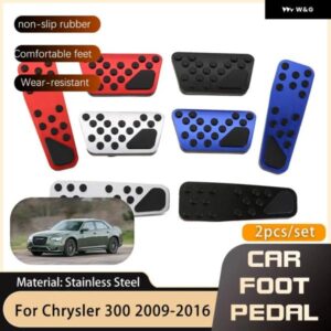 2X フットペダル クライスラー 300 300C 2009 2016 ブレーキ ステンレス ノンスリップペダル カバー パッド CAUTOMOTIVE 部品