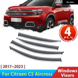 ウィンドウ バイザー シトロエン C5 AIRCROSS 2017 2023 5 ドア SUV ウインドシールド ディフレクター雨 ガードオーニングトリム 2018 2021