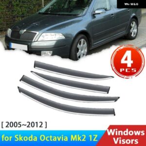 窓バイザー シュコダ オクタヴィア MK2 1Z II 2 2005 2012 2007 2011 フロントガラス ディフレクター雨 日よけトリム