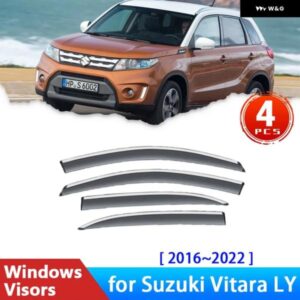 スズキ サイドウィンドウ バイザー VITARA 2016 2022 LY エスクードディフレクター雨 ガードサンバイザースモーク ステッカー