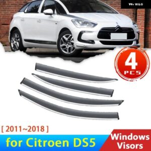 4X ディフレクター シトロエン DS5 DS 5 2011 2018 フロントガラス ウィンドウ バイザー雨 アイブロウ プロテクターカバー 2012-14