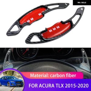 アキュラ TLX UB1 2015-20 カーボン ステアリングホイール パドルシフター 延長カバー ギアシフト トリム