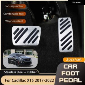 2個 フットペダル キャデラック XT5 2017-22 ガスアクセルブレーキレストフットノンスリップペダル スタイリング