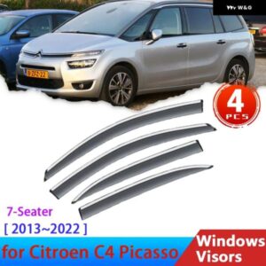 4X ディフレクター フロントガラス シトロエン C4 ピカソ 7 シート 2013 2022 2021 2014 サイドウィンドウ バイザー雨 アイブロウ グランド