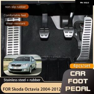 ステンレス ペダル シュコダ オクタヴィアローラスカウト MK2 MK3 1Z 5E 2004 2012 アクセルガスブレーキノンスリップフットペダル カバー