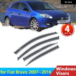 ディフレクター フィアット ブラボー RITMO 2007 2016 2013 2012 2011 ウィンドウ バイザーレイン アイブロウ ガード自動プロテクターカバー