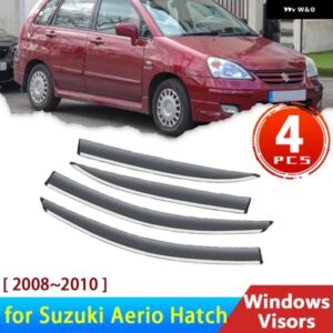 スズキ ディフレクター エリオハッチバック 2001 2007 窓バイザーレイン アイブロウ ガードサンバイザー日よけトリム ステッカー