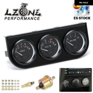 52MM 3 で 1ボルトメーター + 水温計 + 油圧計キット ボルトメーター 油温計トリプルメーター