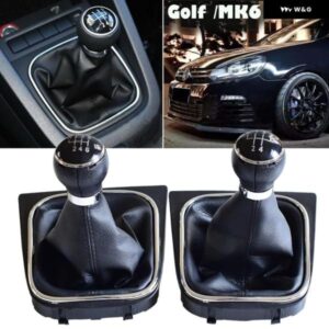 マニュアル 5/6スピード ギアシフト ノブレバースティックゲートルブーツカバー VW ゴルフ 5 MK5 2005-2010