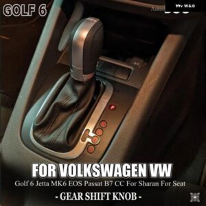 自動ギアヘッド ギアシフト ノブレバーカバー 革ダストカバー 付き VW ゴルフ 6 ジェッタ MK6 EOS パサート B7 CC