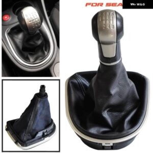 ギアシフト ノブ MT ハンドボール 5 6スピード防塵カバー 付きフルセットシート アルテア 2004-2012 レオン II トレド III