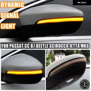 2個 LED ダイナミック ウィンカーウインカー シーケンシャル ミラー インジケータ ライト VW パサート B7 CC シロッコ MK3 ジェッタ MK6 EOS ビートル