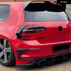 リアバンパー スプリッター カナード スポイラー 外装 パーツ VW ゴルフ 7 MK7 GTI R GTD R400 2012-15 ブラック