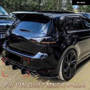 VW ゴルフ 7 MK7 R R-LINE 2013-16 リアバンパー ディフューザーフラッグ スポイラー スプリッター カースタイリングブラック ABS プラスチック