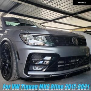 フロントバンパー メッシュセンターグリルグリルモールド ストリップ カバー ステッカー トリム VW ティグアン MK2 RLINE 2017-2021 カー