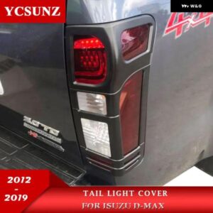 マットブラックリアランプカバー トリム いすゞ DMAX 2012-19 テールライト 部品 YCSUNZ