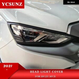 マットブラック ヘッドライト カバー いすゞ MUX MU-X 2021-23 フロントランプフード部品 SUV カー YCSUNZ