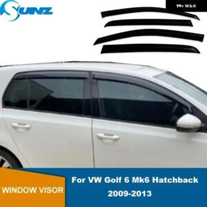 ウィンドウ バイザー VW ゴルフ 6 MK6 ハッチバック 2009-13 窓ディフレクター日よけシェルターシェード日雨ディフレクター